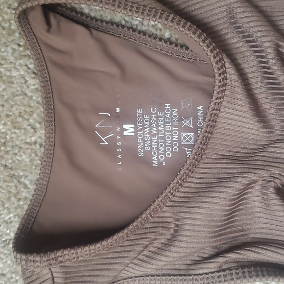 Klassy Network Racerback Ribbed Brown Bramisuit - Picture 5 of 8